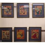 A series of six Belgian framed extracts from the Walt Disney 'Mickey Magazine' 10'' x 8''