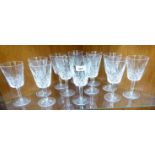 A set of twelve Waterford crystal Lismore pattern large wine glasses CB