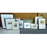 Framed pictures: to include Gerald M Burn - 'Holyrood Palace,