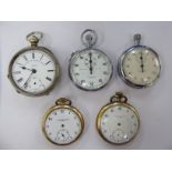 Five early 20thC gunmetal and steel cased wristwatches,