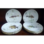 A set of eight Italian Richard Ginori moulded porcelain plates,