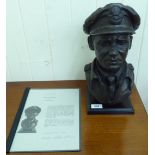 Peter Close - 'Guy Gibson' a Limited Edition 22/250 cast bronze bust 13''h on a wooden plinth