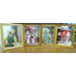Four Steiff and other collector's Teddy bears, some with labels and certificates,