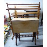 Small furniture: to include a Victorian style, beech framed towel rail,