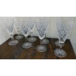 A set of six Waterford crystal Lismore pattern conical shaped glasses CB