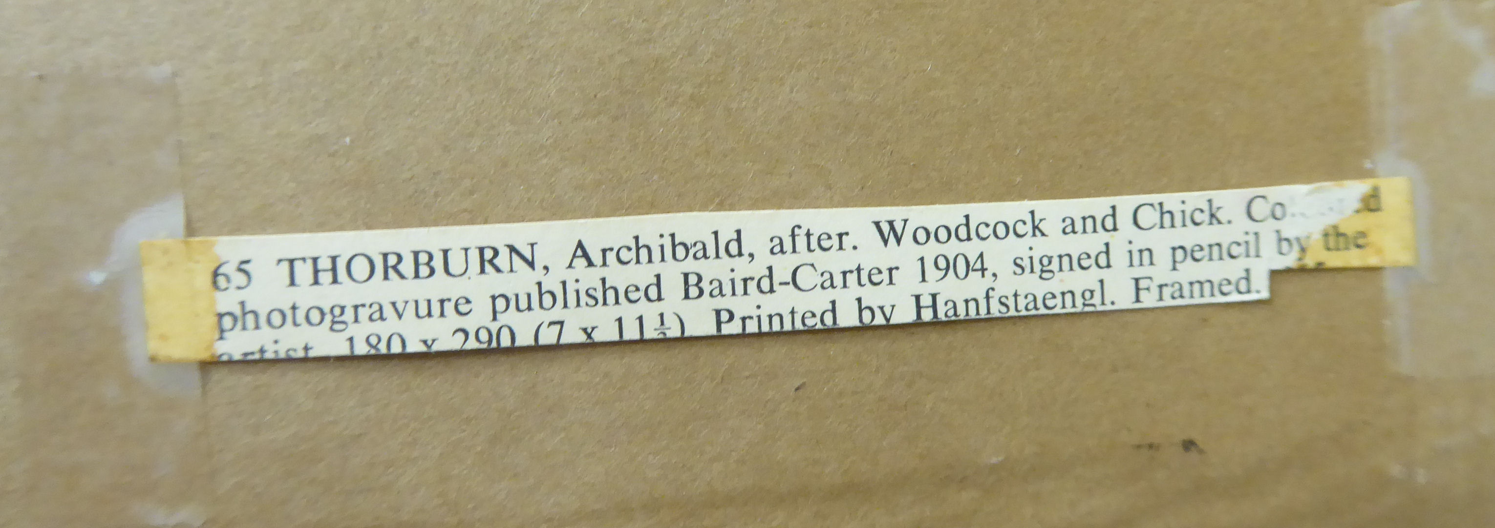 Archibald Thorburn - a woodcock and chick print bears a pencil signature 7'' x 11. - Image 3 of 3