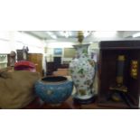 A mixed lot: to include 'basic' angling accessories; and a china baluster shaped,