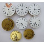 Eight late 19th/early 20thC pocket watch movements,