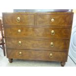 A modern burr walnut finished five drawer dressing chest,