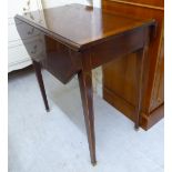 A modern reproduction of a Georgian crossbanded mahogany Pembroke table with an end drawer,