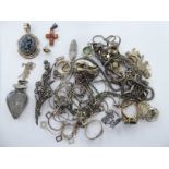 Silver coloured and white metal items of personal ornament: to include pendants,