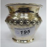 An Edwardian silver posy vase of squat,