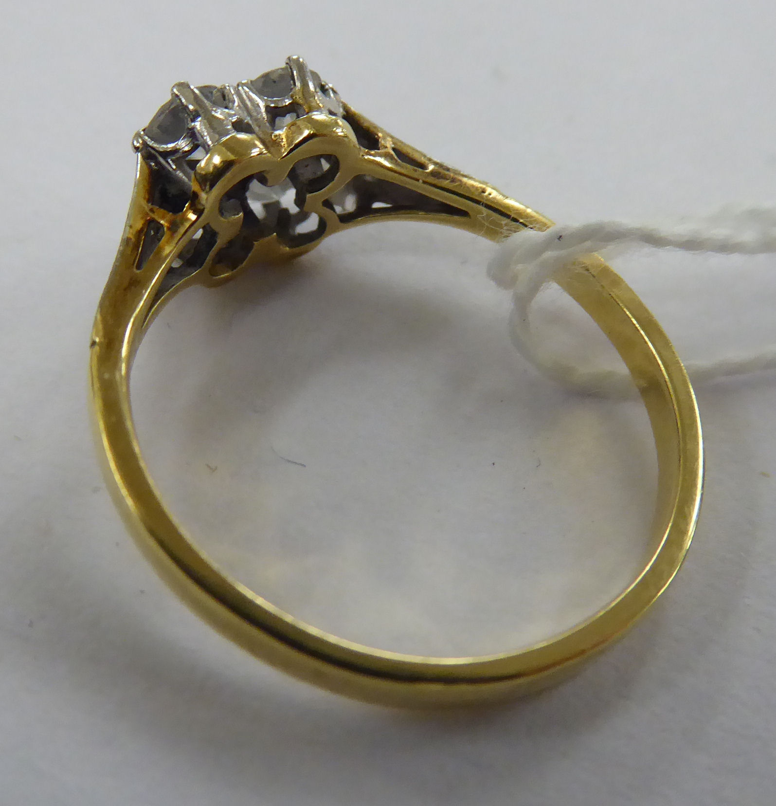 An 18ct gold five stone diamond ring, - Image 3 of 3