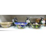 Six items of modern cloisonne ware: to include a pair of multi-coloured baluster shaped vases 4.