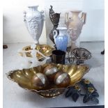 Interior decorator's' items: to include a modern French porcelain centrepiece bowl,