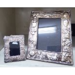 A glazed, silver coloured metal framed nursery photograph frame,
