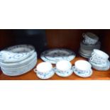 Copenhagen porcelain tableware, decorated in traditional blue and white,