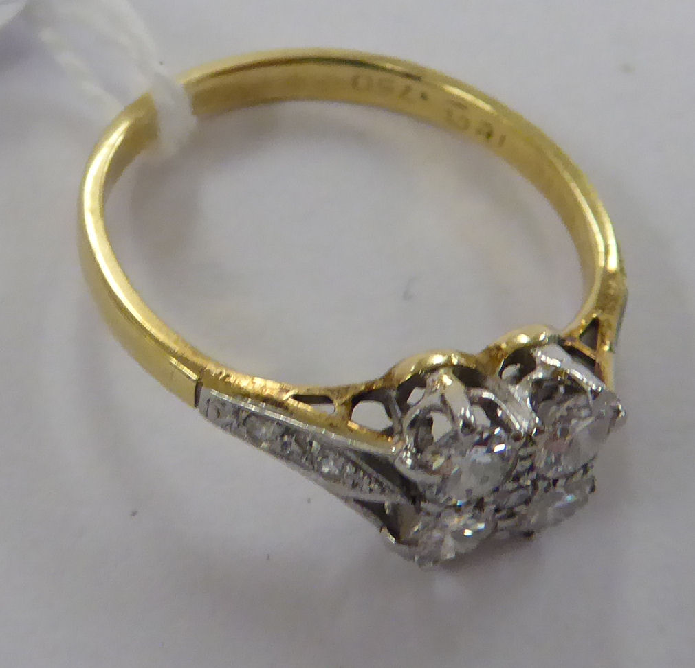 An 18ct gold five stone diamond ring, - Image 2 of 3