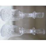 A pair of Waterford crystal slice decorated mallet shaped decanters with stoppers OS5