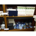 Wedgwood powder blue and other Jasperware stoneware collectables some boxed SR