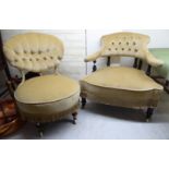 Two similar Edwardian nursing chairs,