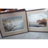 Simon Bull - 'Autumn Morning' & 'Autumn Mists' artists proof prints bearing pencil signatures