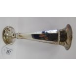 An Edwardian silver hexagonal shaped trumpet vase with a flared rim,