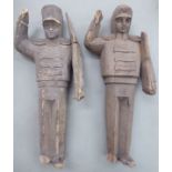 Two late 19th/early 20thC German carved wooden commercial papier mache moulds,