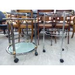 Two similar modern chromium plated trolleys,