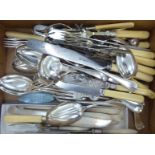 Silver plated and other flatware: to include an early 20thC set of six fruit knives and forks,