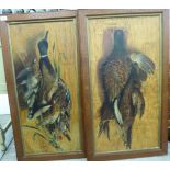 Two early 20thC British School - two dead game studies oil on canvas 16'' x 34'' framed