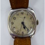 A 'vintage' Waltham stainless steel cased wristwatch, the movement with sweeping seconds,