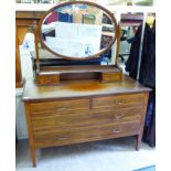 An Edwardian string inlaid mahogany dressing table,