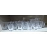 Slice decorated crystal tumblers and similar drinking glasses OS3