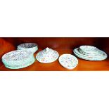 Minton china Haddon Hall pattern tableware: to include a set of six bowls and ten side plates