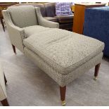 A Greengate Edwina wingback chaise lounge, having level, low arms,