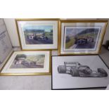 Four F1 related pictures: to include Alan Fearnley - 'Mansell's British Victory' Limited Edition