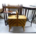 Small furniture: to include a 1940s/50s concertina action sewing box,