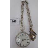 A mid Victorian silver (1857) cased pocket watch, the fusee movement by Pina Roberts of Bath,