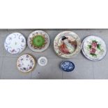 Decorative ceramics: to include two 20thC Vienna porcelain plates 6''dia OS2