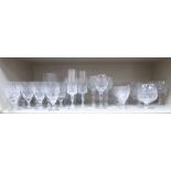Crystal and other drinking glasses: to include a set of seven wines OS3