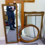 Mirrors: to include an example with a scrolled gilt gesso frame 29'' x 18'' SR