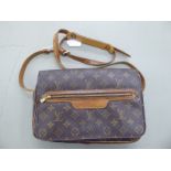 A Louis Vuitton zipped shoulder bag with a side pocket,