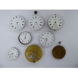 Eight pocket watch movements: to include one by Kay of Worcester 342 11
