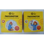 Two identical The Royal Mint 2018 50p silver proof Paddington coins boxed 11