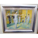 A Roge - 'The Ballet Class' watercolour bears a signature & dated '00 24'' x 13'' RSB