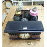 A mixed lot: to include a late Victorian cast iron and brass wall mountable oil lamp CS