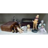 A mixed lot: to include a Royal Doulton china figure 'Micawber' HN2097 6.