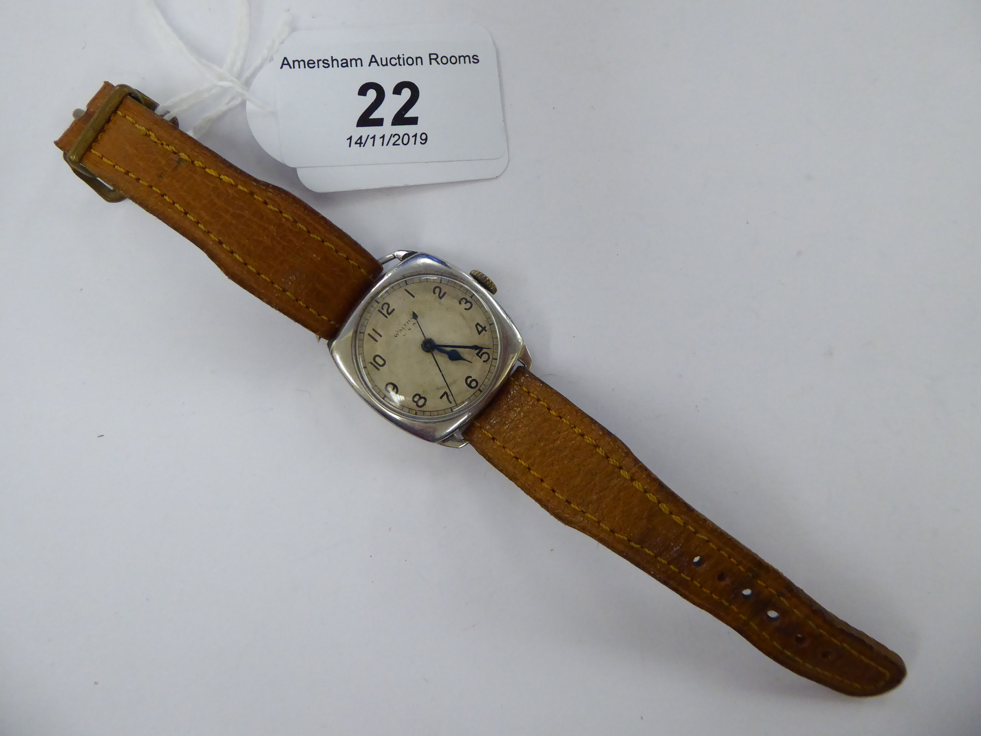 A 'vintage' Waltham stainless steel cased wristwatch, the movement with sweeping seconds, - Image 3 of 3