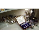 Silver plate: to include a wine bottle cooler with a hinged body 11''h F